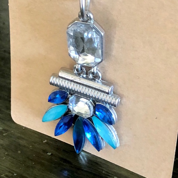 Artisan Handmade Blue Rhinestone Pendant Necklace - Picture 3 of 4